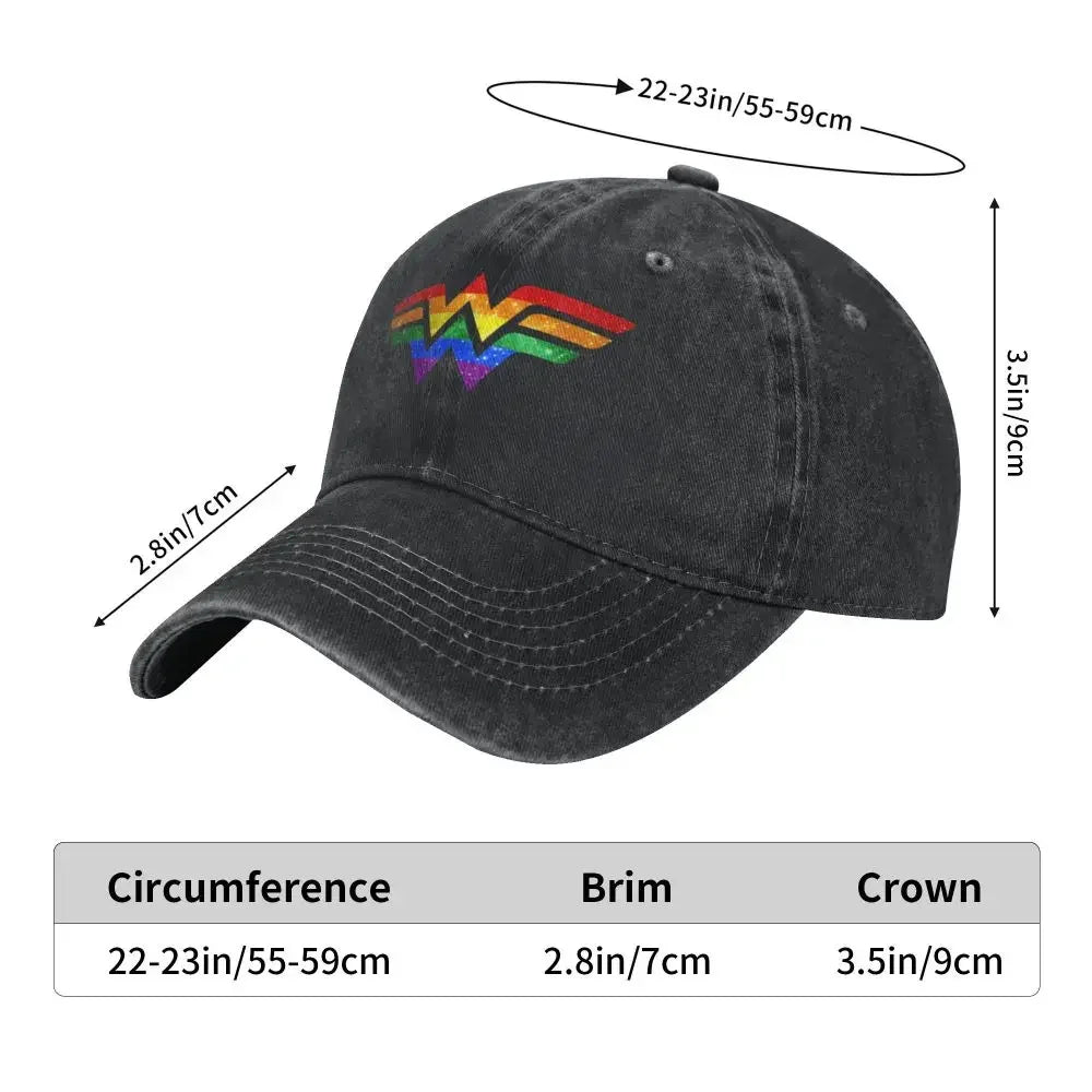 Wonder Pride - Gay Racerback Baseball Cap Cotton Hats Cowboy Caps Unisex Euro Pride