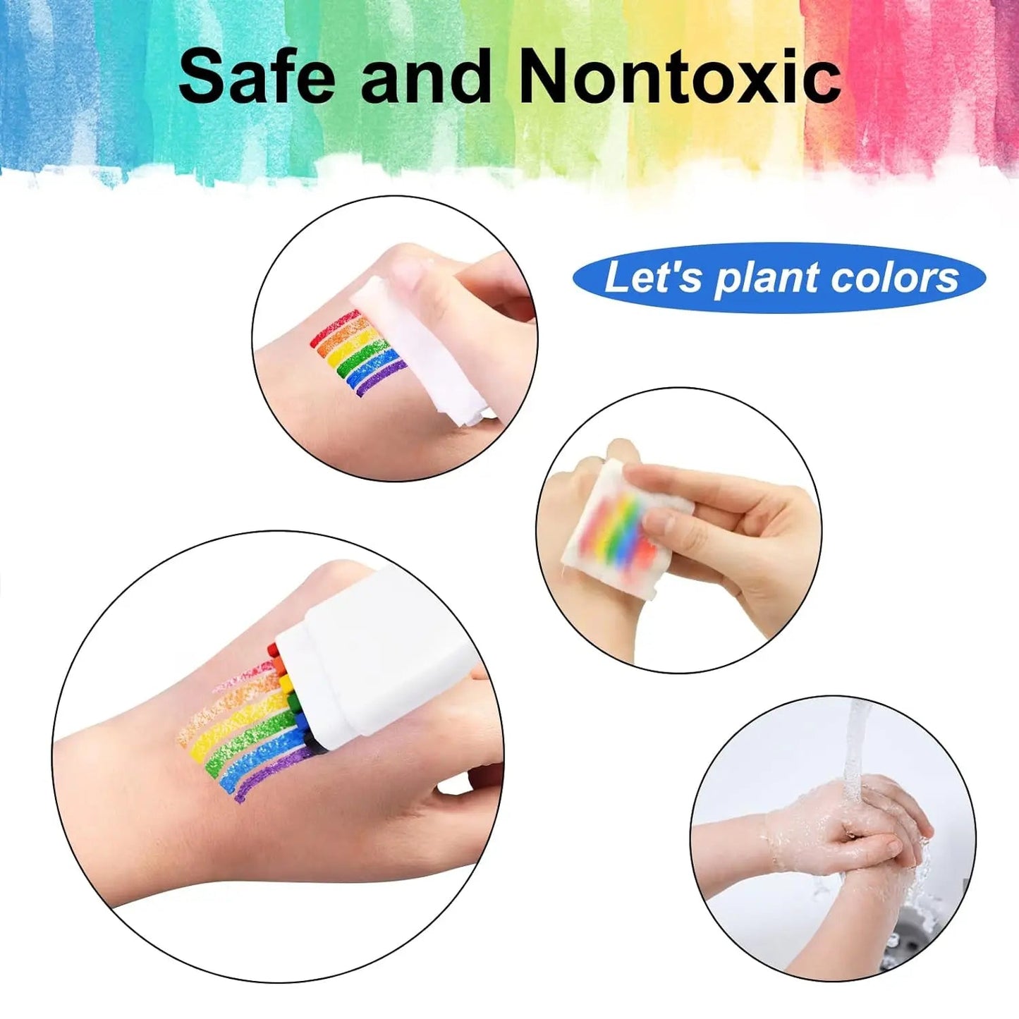 1pcs Pride Month 6 Color Rainbow Face Paint Pen, Carnival Party Face Paint, Fan Face Graffiti Crayon, LGBT Rainbow Strip Cosplay Euro Pride