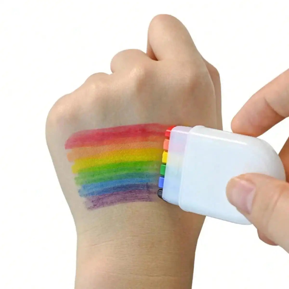 1pcs Pride Month 6 Color Rainbow Face Paint Pen, Carnival Party Face Paint, Fan Face Graffiti Crayon, LGBT Rainbow Strip Cosplay Euro Pride