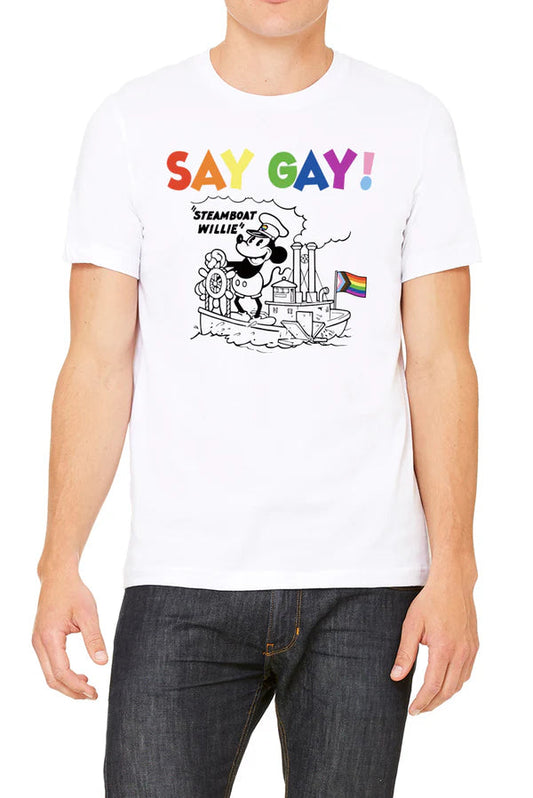 SAY GAY Steamboat Willie Mickey Euro Pride